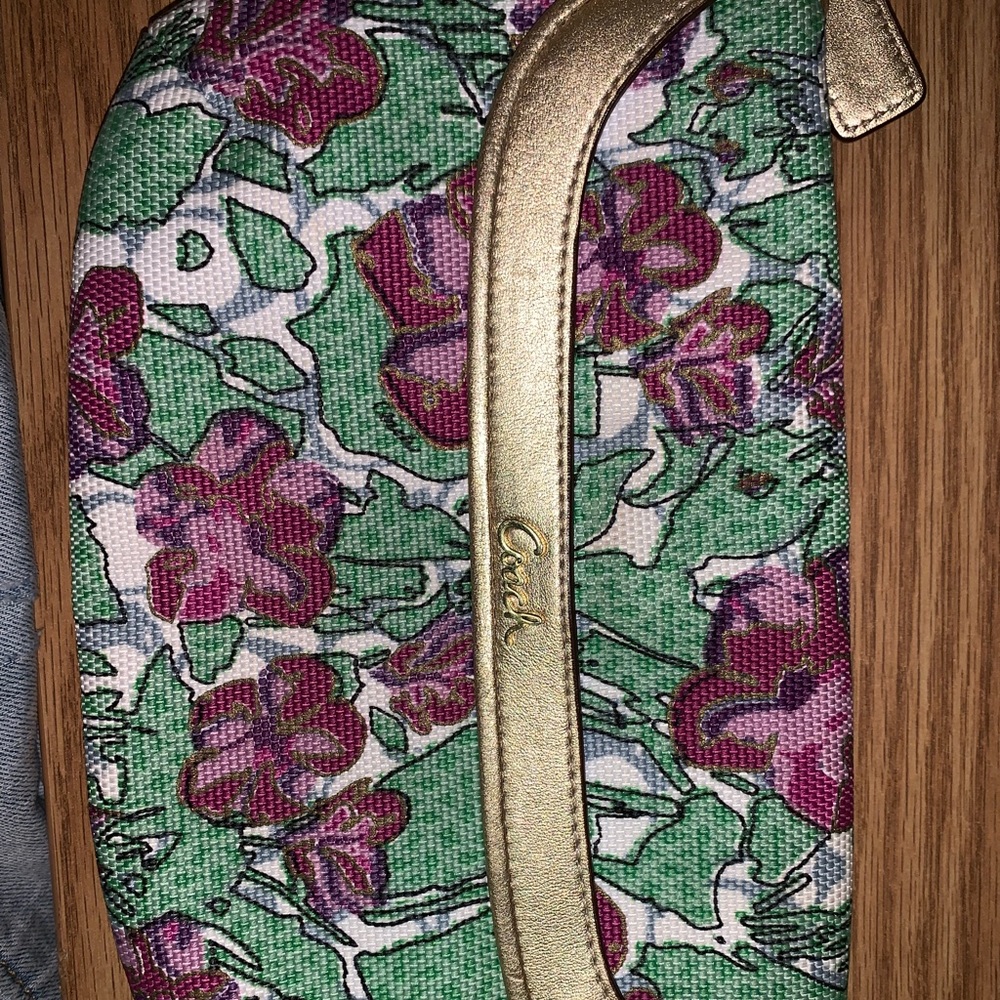 Pink, Green & Gold Coach Clutch